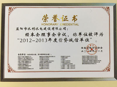 2012-2013年度信貸誠(chéng)信單位