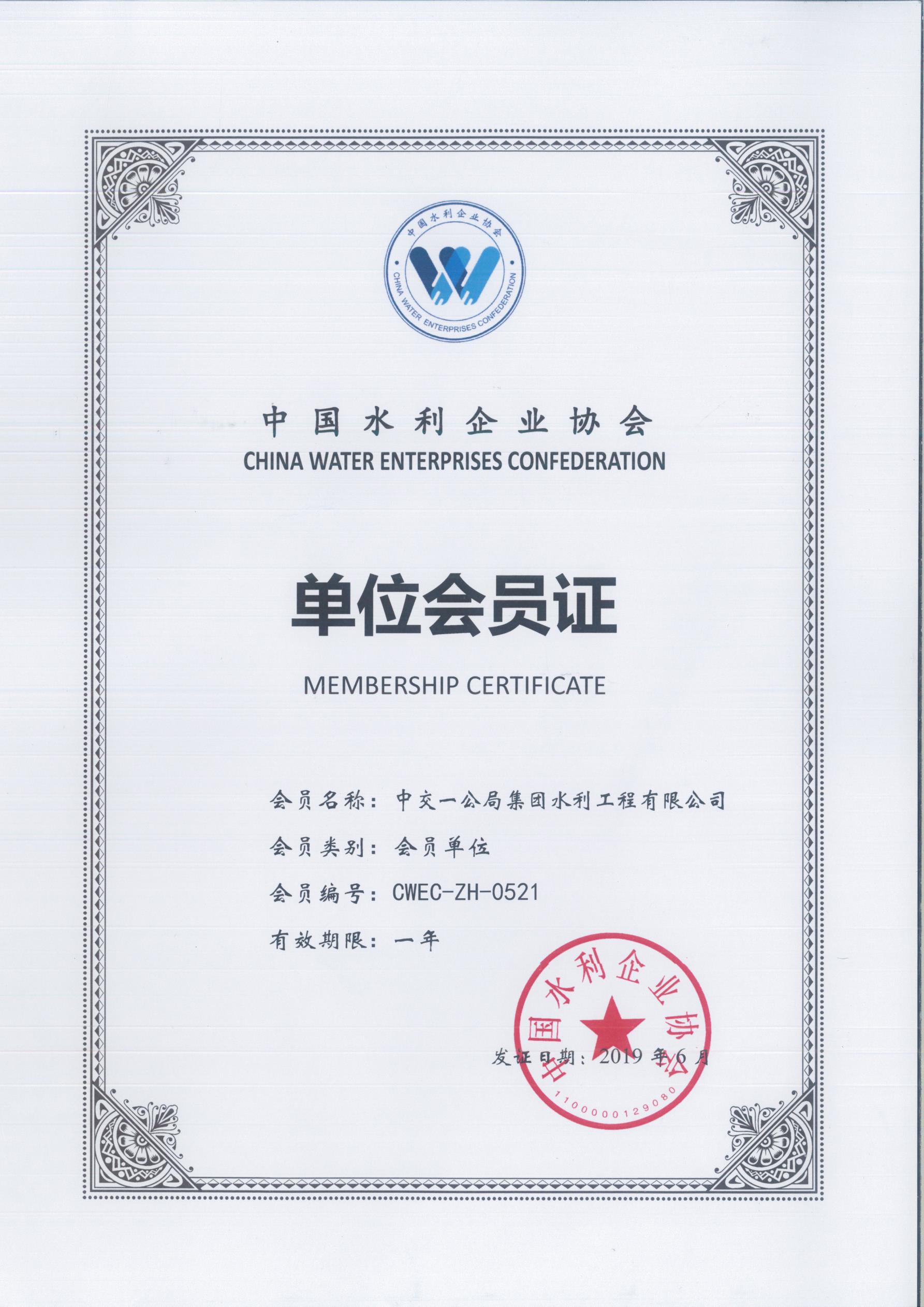中國水利協(xié)會會員